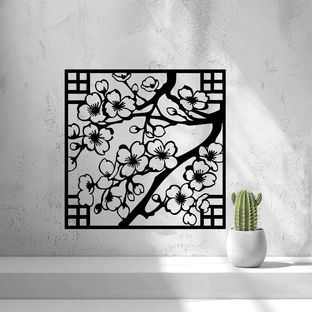 Exclusive 2D Cherry Blossoms Wall Art