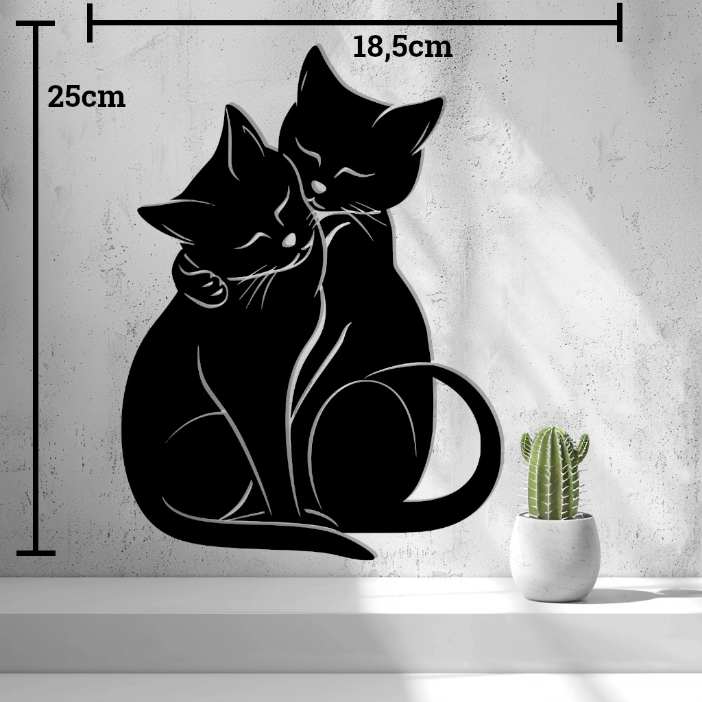 2D Loving Cats Wall Art