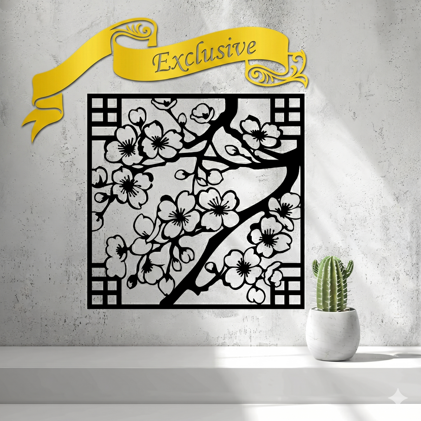 Exclusive 2D Cherry Blossoms Wall Art
