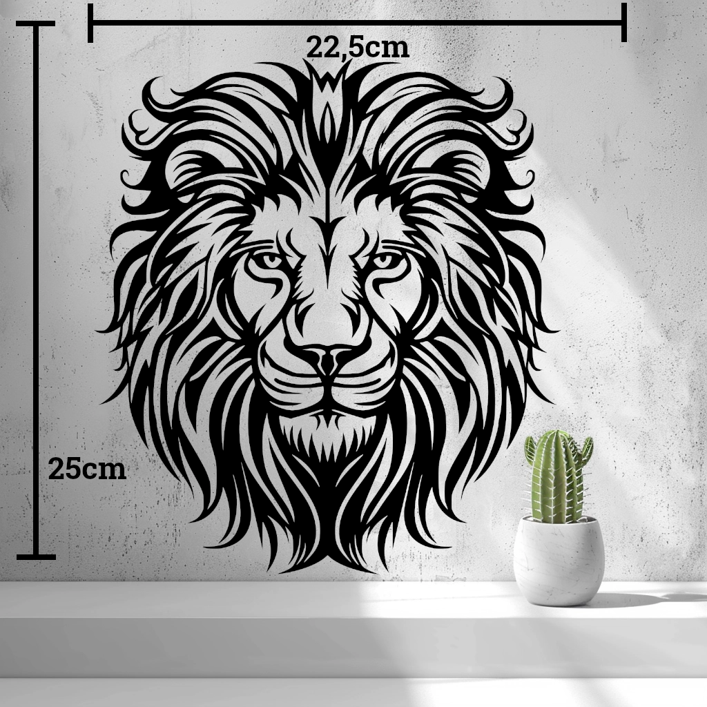 2D Lion Head Wall Art