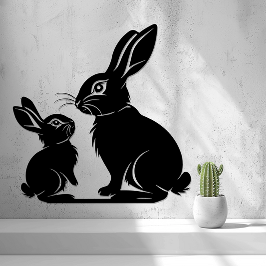 Minimal 2D Rabbit Wall Art – Modern Nursery & Kids Room Decor