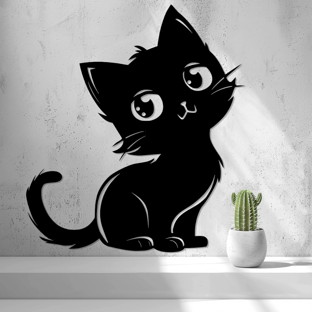 Exclusive 2D Baby Cat Wall Art