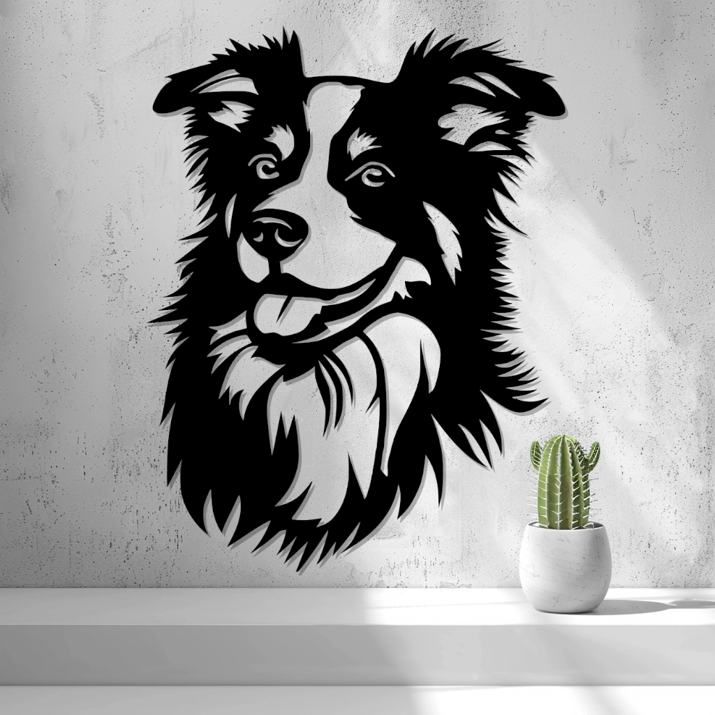 Exclusive 2D Border Collie Wall Art