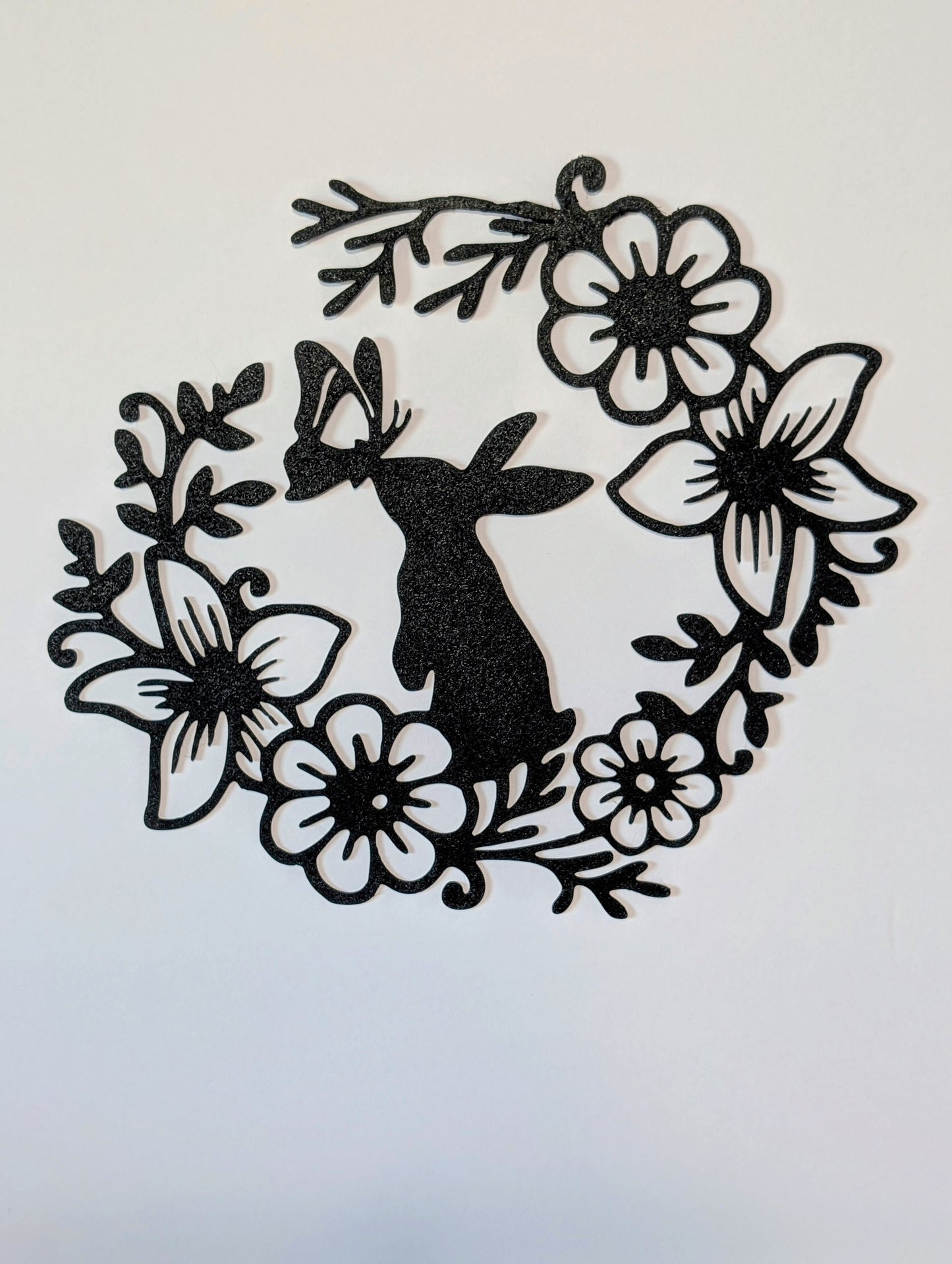 Wall art - Bunny with flowers and butterfly